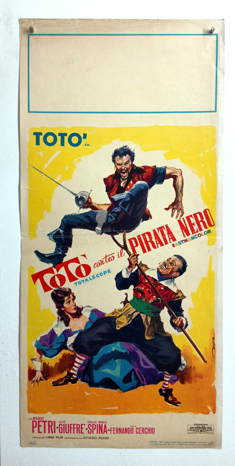 Locandina originale film Totò contro il pirata nero (1964) - Regia di Fernando Cerchio