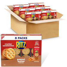 RITZ Peanut Butter Sandwich Crackers, Lunch Snacks, 48 Snack Packs 6 Boxes, 6 C