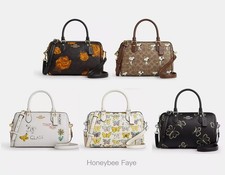 NWT Coach Rowan Satchel Bag With Butterfly/Sketch/floral/snoopy Print
