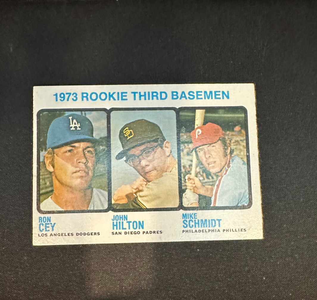 1973 Topps - High Number Rookie Mike Schmidt, Ron Cey, John Hilton #615 (RC)