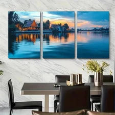 3pcs Thailand Travel Decor Bangkok Perfect Wall Art Canvas Framed 50x70cm