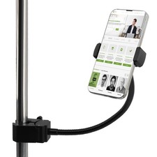 Mic Stand Phone Holder,11.81" Long Flexible Gooseneck Black, Silver