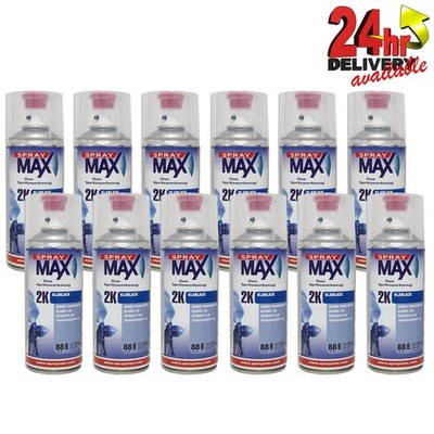 12 X SPRAYMAX 680061 2K GLANZ KLARLACK AEROSOL 400ML - KRAFTSTOFF BENZINBESTÄNDIG