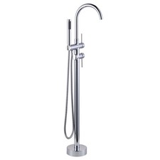 Freestanding Bathtub Faucet Floor Mount Tub Filler w/ Handheld Sprayer Chrome