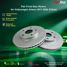 Pair Front Disc Rotors for Volkswagen Arteon 2017-2024 312mm