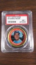 1971 Topps Coins #116 Mike Hegan Brewers graded PSA 7 NM
