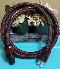 Audiocrast Audiophile cable, HiFi Power Cable 6.6ft, 125V 15A 17mm Red New