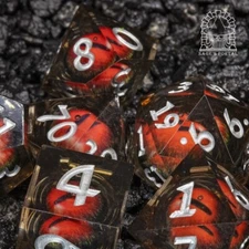 Sage's Eye of the Demon Jiggling Liquid Core Polyhedral Dice Set Dnd RPG