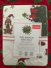 NEW Pottery Barn Kids The Grinch and Max  Organic Cotton Standard Pillowcase