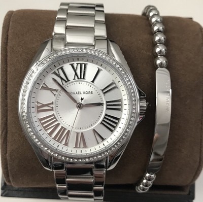 Michael Kors MK6183 Kacie Silver Dial Watch and Bracelet Set NWT x 2