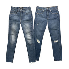 Express Jeans LOT 2 Womens 25x24 Ankle Crop Skinny Jegging Y2k Academia Indie