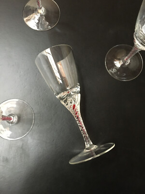 Set of Vintage English Crystal Wine or Sherry Glasses (4)