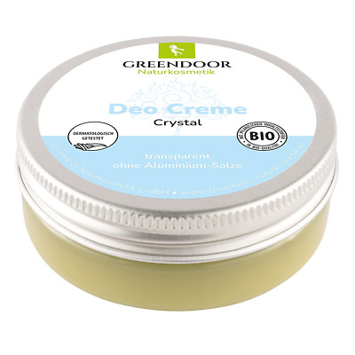 GREENDOOR Deo Creme Crystal Vegan, Null Schweißgeruch   Ohne Weißeln, Ohne Zink 