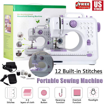 Electric Sewing Machine Portable Crafting Mending Machine 12 Stitches Household~