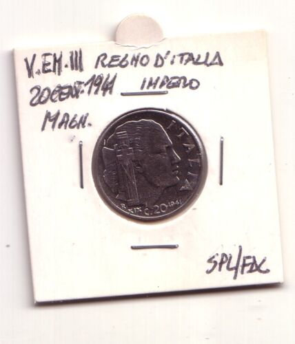Regno d'Italia  20 cent.1941  Impero Magn.  V.Emanuele III   SPL/FDC   (m1125) - Foto 1 di 1