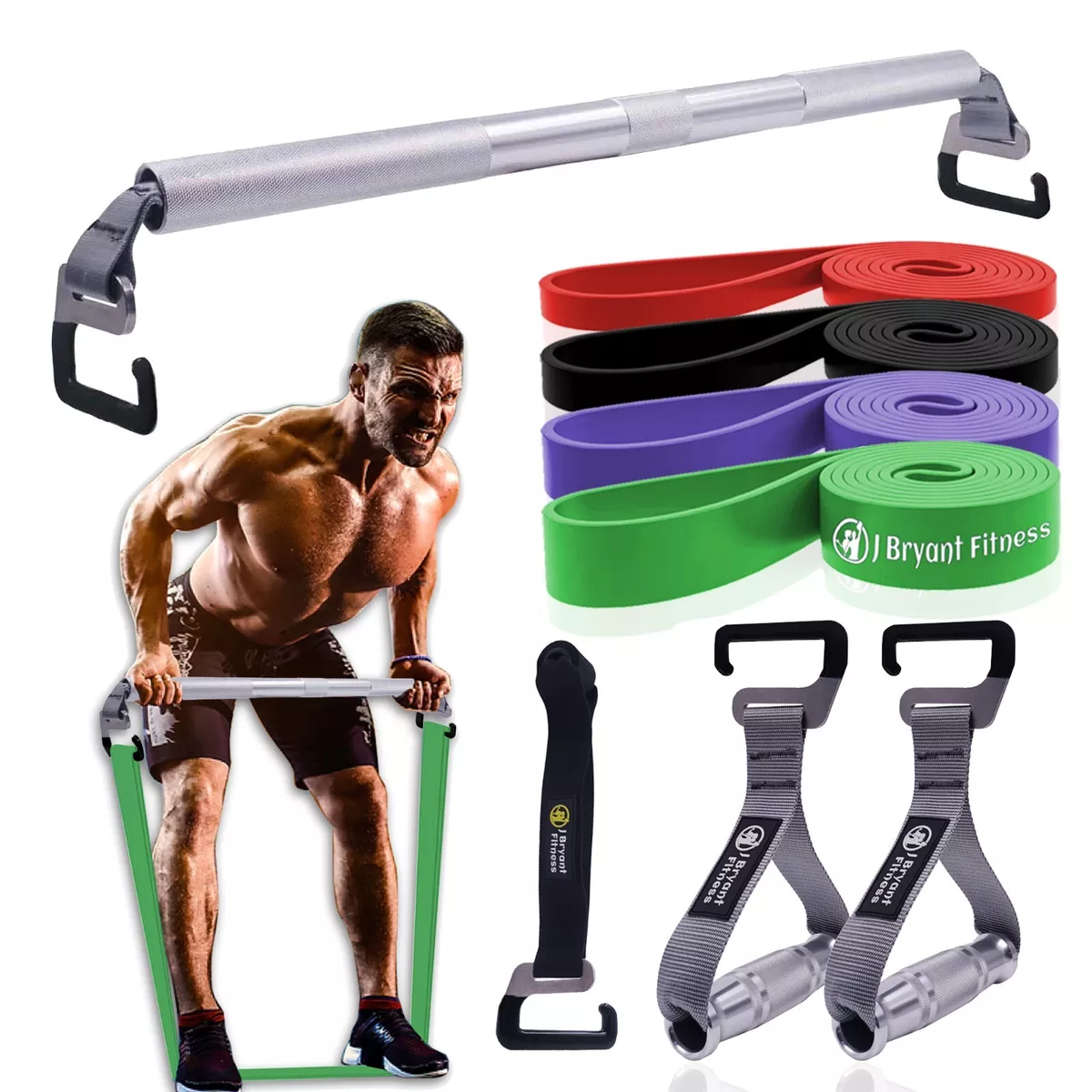 Portable Resistance Band Bar Upgraded e type Hook Home Squat