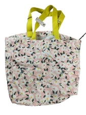 New Bees And Flowers Bella Lux Reusable Tote Bag Pink Floral
