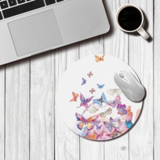 1 Butterfly Circular Mouse Pad Portable Desk Pad for Gaming and Office Use