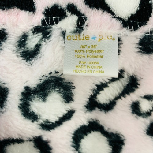 Cutie Pie Pink Black Leopard Baby Blanket Cheetah Animal Print Fleece 2012 Lovey - Picture 4 of 5