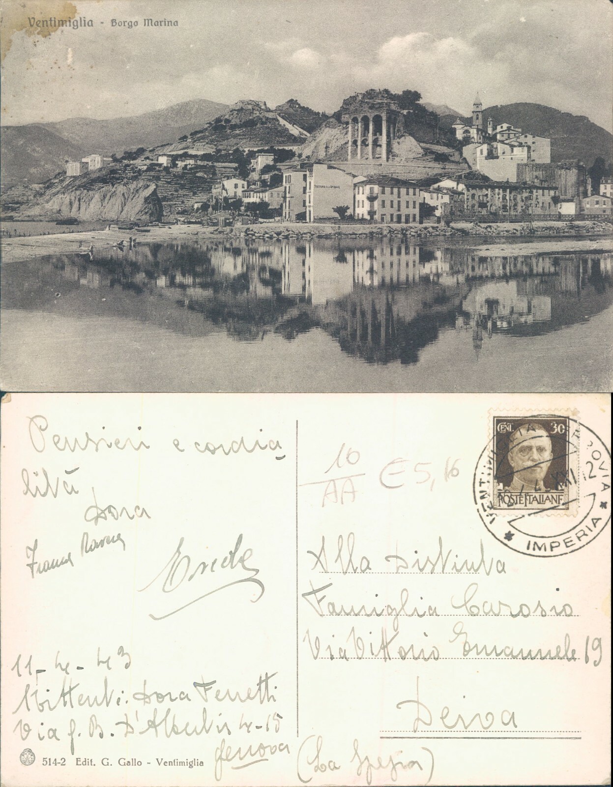 VENTIMIGLIA PANORAMICA NOVECENTESCA DEL BORGO MARINA -RIF.61182