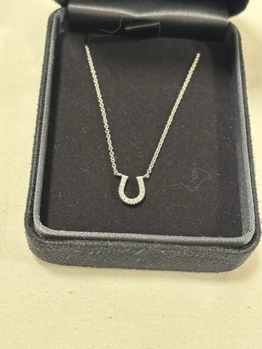 Tiffany & Co Horseshoe Diamond Necklace 18ct White Gold Diamond Pendant - Picture 2 of 7