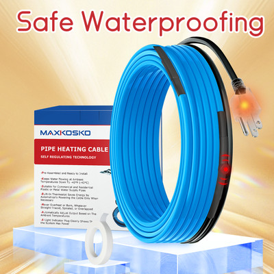 MAXKOSKO 120ft Pipe Heat Cables Freeze Protection for Pipes in Cold Weather