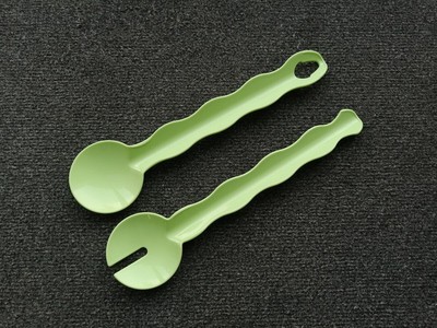 Tupperware Pince Cuillère Salade Ustensile Vert 3564A 3565A Couvert Impressions