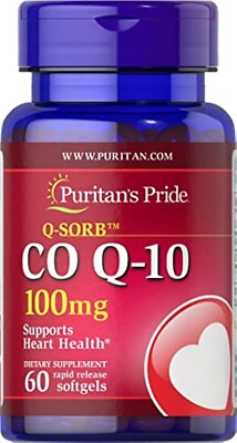 CoQ10 CO Q-10, CoQ-10, 100mg 60 Softgels Rapid Release Q-Sorb  Coenzyme Q-10