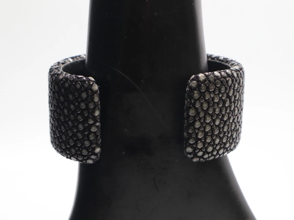 纯银 925 蓝色蓝宝石和立方氧化锆皮革手镯 5 英寸手链 — 第 2/4 张图片