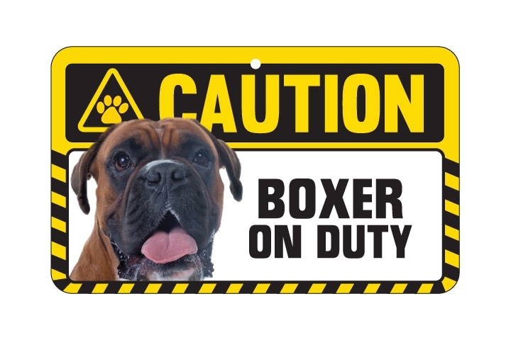 Dog Sign Caution Beware - Boxer