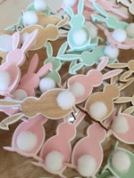 36 X Hase Figur Deko Rosa Kleben Holzhasen Osterhase Holz Ostern Osterdeko Hasen