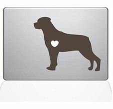 The Decal Guru I Love My Rottweiler Decal Vinyl Sticker, 12" MacBook, Brown