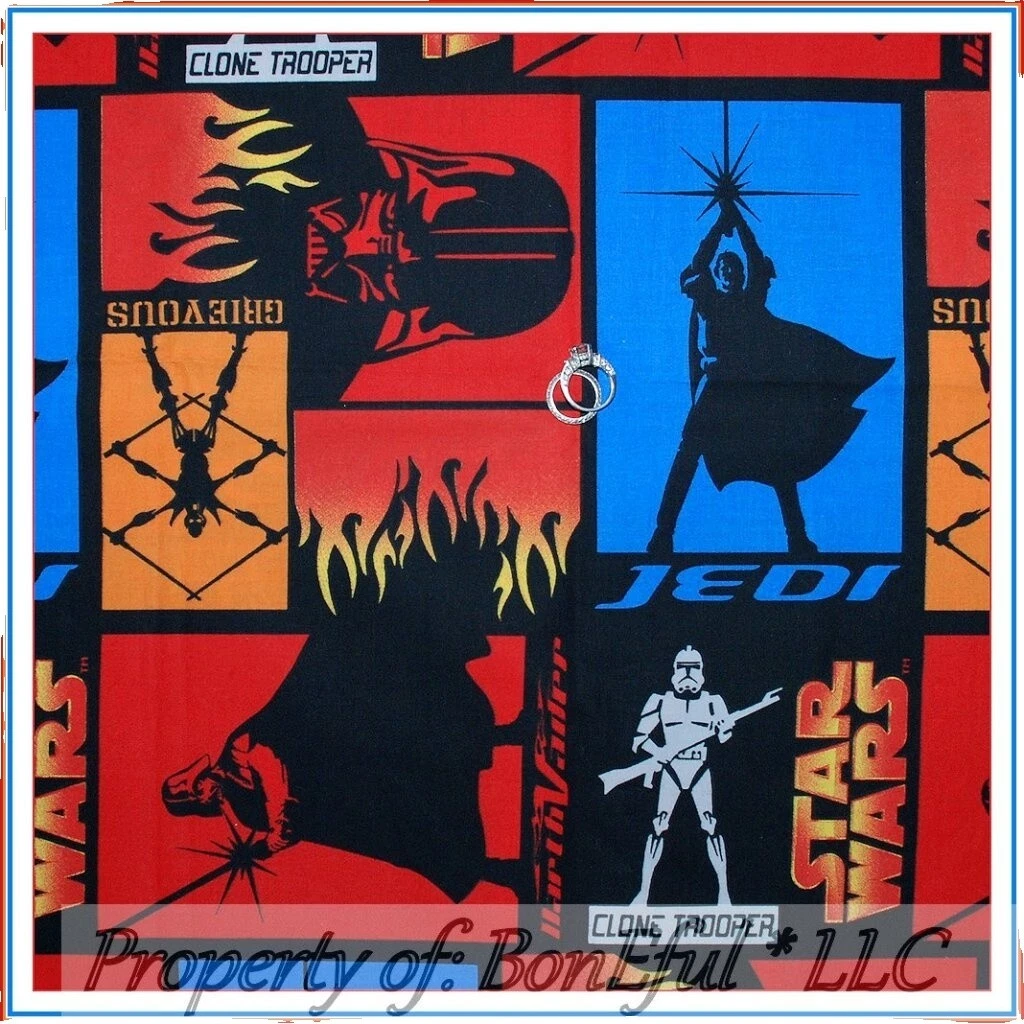 Tela Artesanal de algodón Star Wars cuadrados