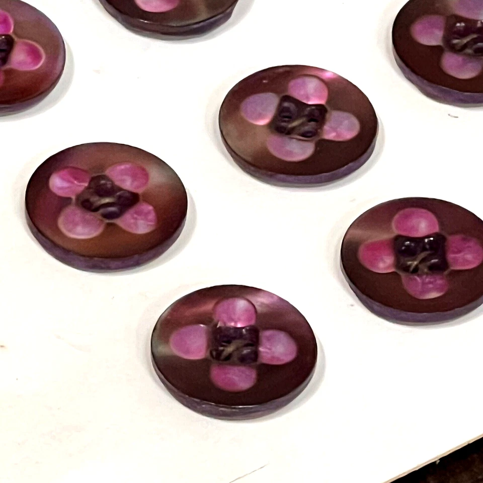 62 Antique MOP Pearl Buttons Abalone Oyster Vintage Carved Floral Set #B1 - Image 2 of 4