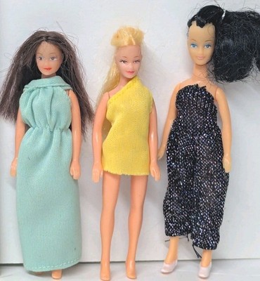 Vintage Toy Time Inc 4'' Doll Lot Of 3 