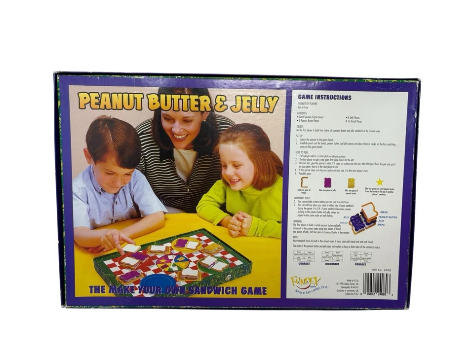 Peanut Butter and Jelly Sandwich Board Game Fundex 1999 + Book READ DESCRIPTION  - Image 4 of 4