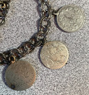Antique 8 LOVE TOKEN bracelet - Denmark and Germany Silver coins 1860s-70s — photo 4