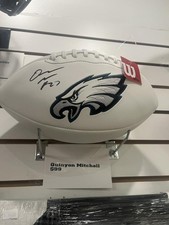 Quinyon Mitchell Philadelphia Eagles signed logo football JSA