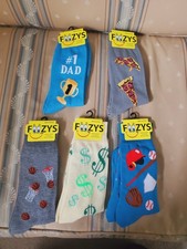 Lot Of 5 Pairs Of Men's Fun Socks By FOOZYS Size 10-13 STOCKING STUFFERS LOT 2 