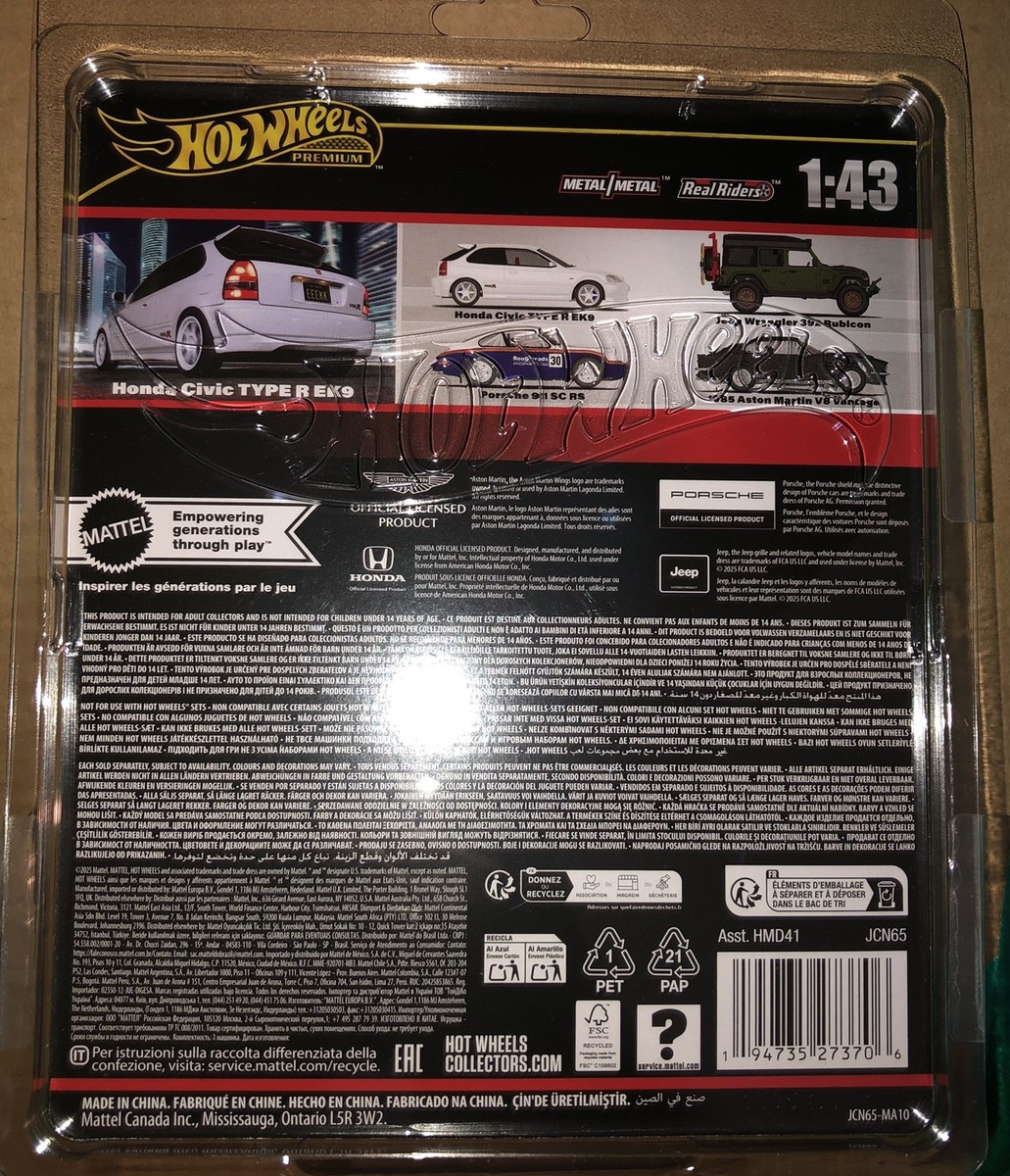 2025 HOT WHEELS PREMIUM 1:43 Honda Civic Type R EK9 METAL REAL