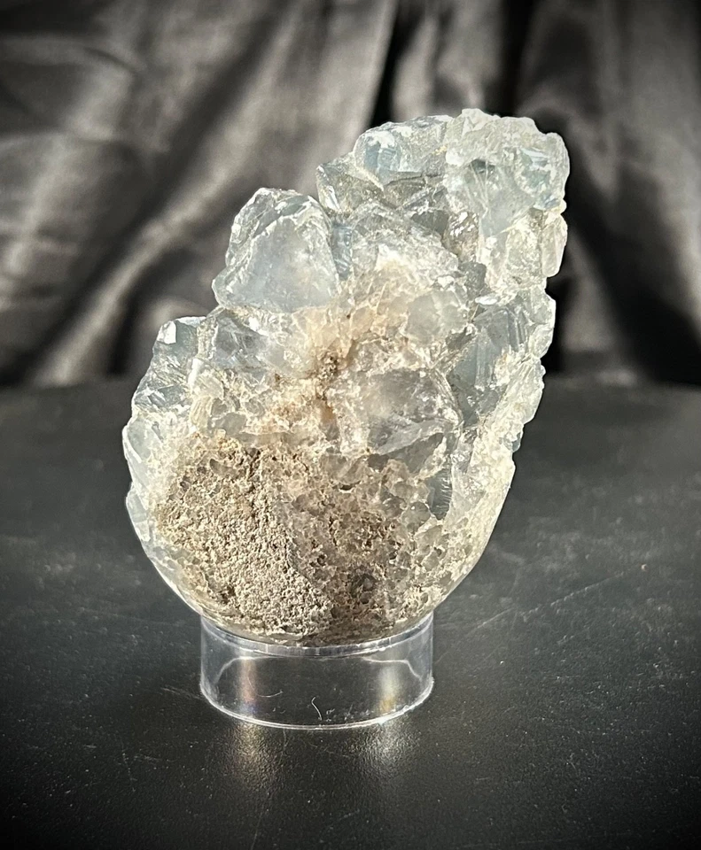 Pair of Celestite Freeform Specimens with Clear Acrylic Stands 1lb 5.8oz - Image 3 of 4