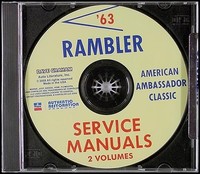 1963 Amc Rambler Shop Manuell Classic Ambassador Amerikanisch Reparatur Service