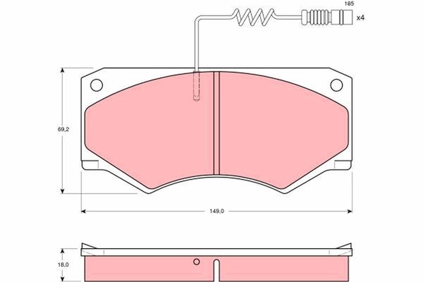 Bremsbelagsatz FÜR MERCEDES-BENZ T1 BUS (B601) - TRW GDB1067-image