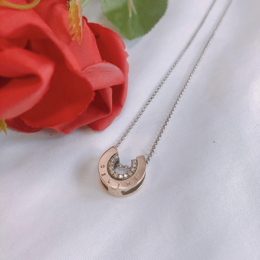 Collana CELINE SV925 catena argento ciondolo strass