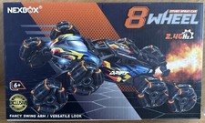 NEXBOX Cool 8 Wheel Hand Controlled RC Spray Stunt Car box has some damage