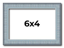 Photo Size Textured Blue Picture Frame - UV Acrylic, Backing, Hanging Hardware