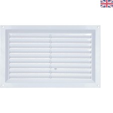 Durable 9x6 Fixed Plastic Louvre Vent with Fly Screen for Indoor & Outdoor Use