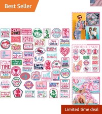 50 Pcs Themed Iron on Patches Applique with Words Embroidered Sew on Cloth Co...