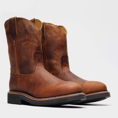 Bonanza Genuine Leather RANCHER CLASSIC Wellington Soft Toe Work Boots - Brown