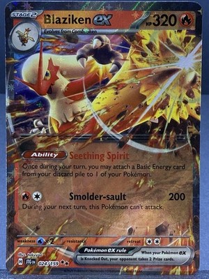 BLAZIKEN EX 024/159 DOUBLE RARE HOLO JOURNEY TOGETHER SV09 POKEMON NEAR MINT NM